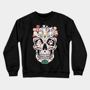 Pitbull Mom Sugar Skull Funny Gothic Dog Mom Dad Gift T-Shirt Crewneck Sweatshirt